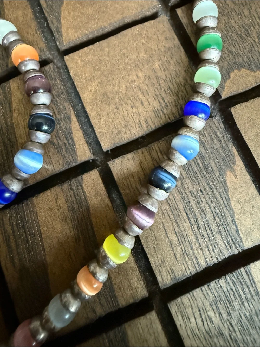 Vintage Cats Eye and Sterling Silver Necklace/Bracelet Set